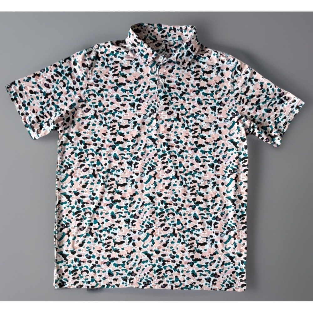 Deolax Short Sleeve Golf Polo Shirt Multi Color Camouflage AOP Logo XL JBHS